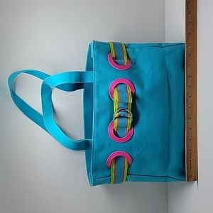 Ralph Lauren Blue & Pink Large Canvas Tote Bag